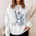 Stay Trashy Raccoon Sweatshirt - Quirky Halloween Style for Women Gifts for Her
