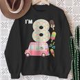 8Th Birthday Crew Ice Cream Truck I'm 8 Bday Ice Cream Party Camisa de entrenamiento Regalos para ancianas