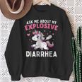 Ask Me About My Explosive Diarrhea Poop Meme Unicorn Sweatshirt Gifts for Old Women