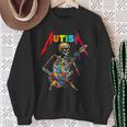 Autism Skeleton Guitar Player Rock Music Autism Awareness Sweatshirt Gifts for Old Women