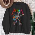 Autism Skeleton Guitar Rock Puzzle Music Autism Awareness Sweatshirt Gifts for Old Women