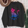 Bisexual Astrology Cat Colours Of Bi Pride Flag Sweatshirt Geschenke für alte Frauen