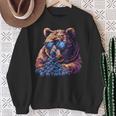 Blueberry Bear Sunglasses Blueberry Fruit Portrait Drawing Sweatshirt Gifts for Old Women