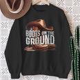 Boots On The Ground Cowgirl Linedance Boot Cowboy Western Sweatshirt Gifts for Old Women