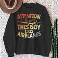 This Boy Likes Planes Aviation Boys Sweatshirt Geschenke für alte Frauen