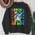 Bruh 100 Days Of School Dalmatian Dog Dabbing 100Th Day Boys Sweatshirt Gifts for Old Women