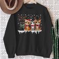 Cat Christmas Light Reindeer Santa Christmas Cat Lover Sweatshirt Gifts for Old Women