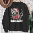 Cat Wearing Ugly Christmas Jumper And Santa Hat Cute Kitten Sweatshirt Geschenke für alte Frauen