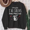 Chat Humour Je Peux Pas J'ai Câlins Avec Mon Chat Sweater e Cadeaux pour les femmes âgées
