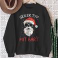 Christmas With Beard Santa Claus Christmas Beard Carrier Sweatshirt Geschenke für alte Frauen