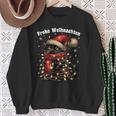 Christmas Outfit Cat With Christmas Lights Christmas Sweatshirt Geschenke für alte Frauen