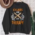 Cigars Are My Therapy Smoker Saying Cigar Smoke Tobacco Sweatshirt Geschenke für alte Frauen