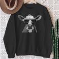 Cool Holstein Head With Sunglasses Farmer Cow Motif Sweatshirt Geschenke für alte Frauen