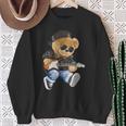 Cute Teddy Bear Playing Electric Guitar Sweatshirt Geschenke für alte Frauen