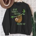 Divertida Con Texto Eat Sleep Repeat Camisa de entrenamiento Regalos para ancianas