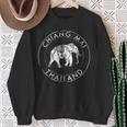 Elephant Animal Chiang Mai Thai Flag Bangkok Thailand Sweatshirt Gifts for Old Women