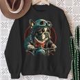 French Bulldog Cool Biker Motorcycle Riding Frenchie Sweatshirt Geschenke für alte Frauen