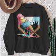Baseball Ice Cream Dripping Baseball Home Plate Drip Sweatshirt Gifts for Old Women Baseball Ice Cream Dripping Baseball Home Plate Drip Sweatshirt Gifts for Old Women