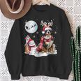 Bernese Mountain Dog Christmas Snowman Xmas Lights Sweatshirt Geschenke für alte Frauen