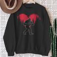 Bigfoot In Love Heart Happy Valentine's Day Sweatshirt Gifts for Old Women