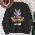 Cat Maine Coon Meditation Practice Qigong Chi Energy Sweatshirt Geschenke für alte Frauen