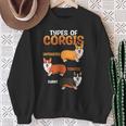 Corgi Types Untoasted Toasted Burnt Cute Puppy Corgis Sweatshirt Gifts for Old Women