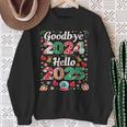 Goodbye 2024 Hello 2025 Merry Christmas Happy New Year 2025 Sweatshirt Geschenke für alte Frauen