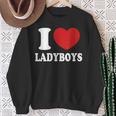 I Heart Love Ladyboys Asia Lover Thailand Ladyboy Sweatshirt Gifts for Old Women