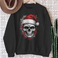 Heavy Xmas Skull With Santa Hat Ugly Hohoho Ho Sweatshirt Geschenke für alte Frauen