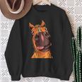 Horse Face Close Up Rider Horse Riding Sweatshirt Gifts for Old Women