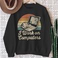 Ich Arbeite Am Computer Cat Kitty Kitten Cat Meme Sweatshirt Geschenke für alte Frauen