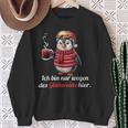 Ich Bin Nur Wegen Des Glühweins Here Xmas Penguin Glühwein Sweatshirt Geschenke für alte Frauen