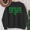 Kiss Me I'm Irish Or Drunk Shamrock Drinking Beer Sweatshirt Gifts for Old Women