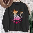 Lesbian Astrology Cat Moon Phases Lesbian Flag Sweatshirt Geschenke für alte Frauen