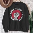 Love Music Hate Fascism Against Nazis Against Right Sweatshirt Geschenke für alte Frauen