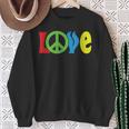 Love Peace Sign Symbol World Planet Freedom Hippie Kindness Sweatshirt Gifts for Old Women
