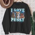 I Love Pussy Cat Sweatshirt Geschenke für alte Frauen