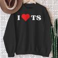 I Love Ts I Heart Ts Y2k Aesthetic Red Heart Camisa de entrenamiento Regalos para ancianas