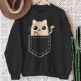 Lustige Katze Mittelfinger Stinkefinger Cat Kawaii Sweatshirt Geschenke für alte Frauen