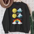 Lustige Tanzende Sonne Wolke Regenbogen Natur Regen Sommer Sweatshirt Geschenke für alte Frauen