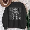 Mech Warrior Blueprint Shirt Mighty Tech Robot Fighter Sweatshirt Gifts for Old Women