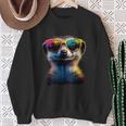 Meerkat With Sunglasses Colourful Popart Cute Meerkat Sweatshirt Geschenke für alte Frauen