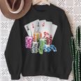 Poker Gambling Game Cards Chips Casino Poker Sweatshirt Geschenke für alte Frauen