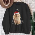 Pomeranian Christmas Tree Santa Hat Lights Jumper Sweatshirt Geschenke für alte Frauen