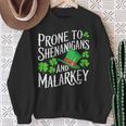 Prone To Shenanigans And & Malarkey St Patrick's Day Green Sweatshirt Gifts for Old Women