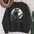 Raccoon Guitarist Sweatshirt - Fun Moon Meme Design for Music Lovers Gifts for Old Women