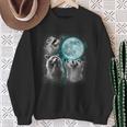 Raccoon Sweatshirt - Quirky Moonlit Trio Howl Design - Unisex Gifts for Old Women
