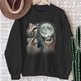 Raccoons Howling at Moon Sweatshirt | Unique & Whimsical Design Gifts for Old Women