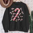 Red And White Candy Cane Santa Christmas Sweatshirt Gifts for Old Women