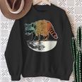Retro Trashpanda On The Half Moon Vintage Raccoon Sweatshirt Gifts for Old Women